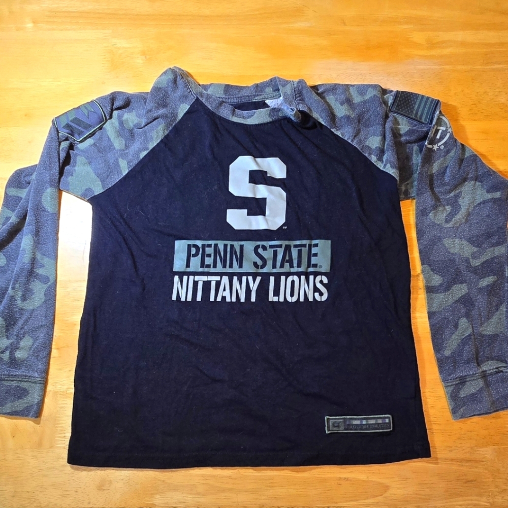 Coliseum PSU Penn State LS Shirt black/camo youth kids Medium (12-14) w/Patches